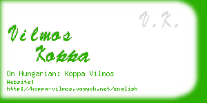 vilmos koppa business card